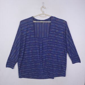 Torrid Cardigan Womens Sz 2 Open Front Dolman Sleeve Stripped Knit Lightweight